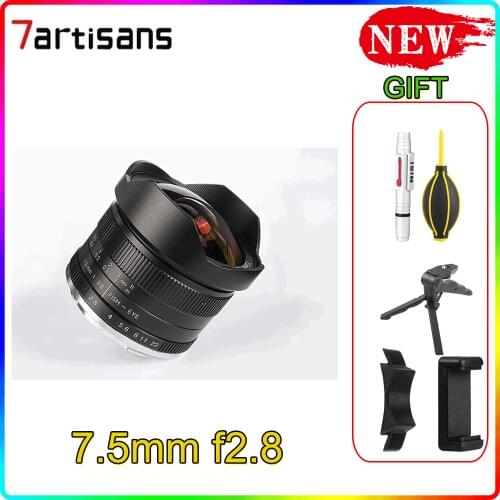 7artisans 7.5mm f2.8 fisheye lens New 180 APS-C Manual Fixed Lens For E Mount Canon EOS-M Mount Fuji FX Mount Hot Sale