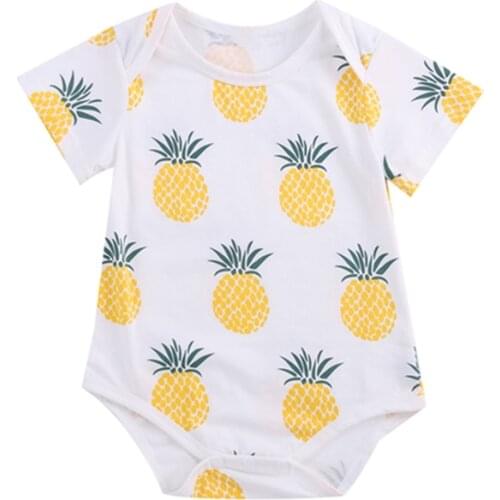 Newborn Baby Boy Girl Clothe Short sleeve pineapple Cotton Romper Jumpsuits Baby Summer Clothing Sunsuit 0-24M