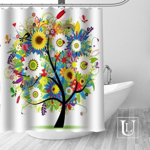 Custom abstract tree Curtain Fabric Modern Shower Curtain bathroom beautiful Curtains Bath decor Polyester Cloth Waterproof