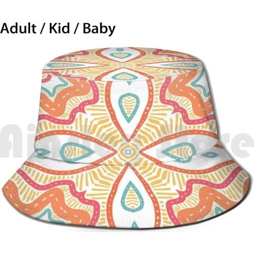 Dance Dance Dance On White Bucket Hat Adult kid baby Beach Sun Hats Dance Colorful Colourful Doodles Mosaic Multicolor