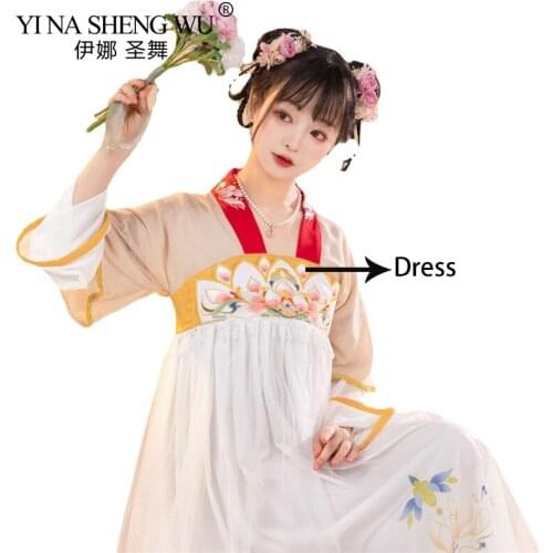 Chinese Style Ancient Hanfu Dress Folk Dance Costume Women Han Dynasty Princess Fairy Hanfu Dance Clothing Cosplay Dress Outfit
