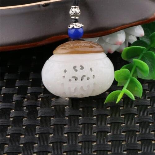 Natural Green Hetian white Jades Pendant 3D Carved Pendants Women or Mens Amulet Nephrite Jades Jewelry