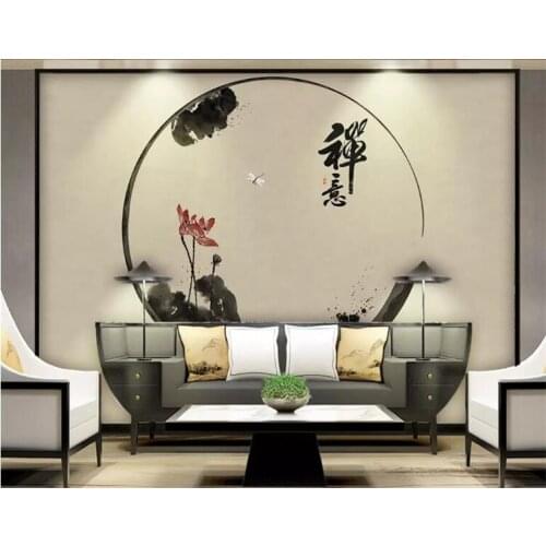 Custom wallpaper ink lotus pond China style TV background wall home decoration living room bedroom murals 3d wallpaper