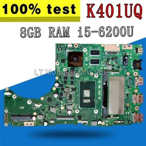 With 8GB RAM i5-6200 cpu For Asus K401UB K401U A401UB K401UQ K401UB laptop motherboard tested 100% work original mainboard