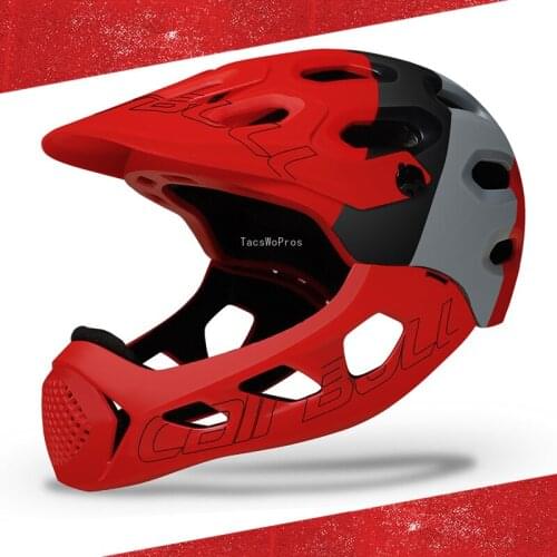 Men Women Cycling Full Covered Helmet Detachable Chin Bar Outdoor Bicycle Racing Helmet Integrally-molded Bike Riding Helmet