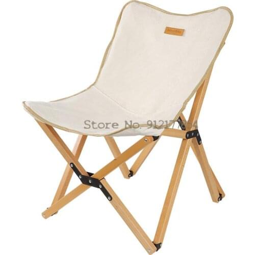 Solid wood outdoor folding chair portable fishing chair beach picnic sketching butterfly stool