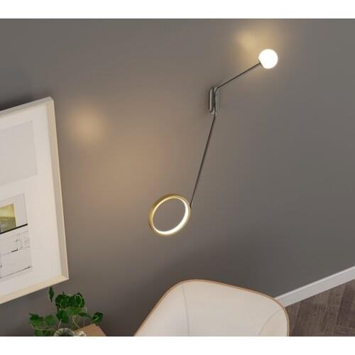 Modern nordic led wall lamp adjustable telescopic corner wall lamp ​living room creative reading bedroom bedside long arm lamp