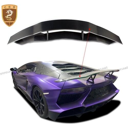 M Style Double Carbon Fiber Rear Trunk Spoiler Lip Wings for Lamborghini Aventador LP700 720 2011-2019