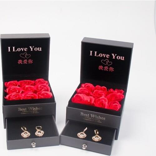 TA MINGREN Romantic Rose Flower Sliding Drawer Printed Jewelry Luxury Custom Gift Box For lover