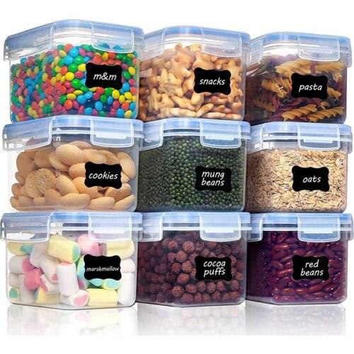 0.8 L Storage Jars Set, Cereal Storage Containers,Storage Containers, Airtight, Dry Food Container, Set of 9