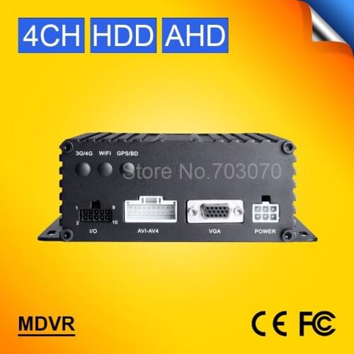 High Quality 2TB HDD Hard Disk 4CH AHD Mobile Dvr H.264 720P HD Car Dvr For Vehicle Support 128G SD Card Motion Detection M-dvr