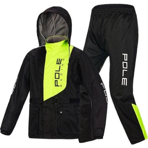 Waterproof Motorcycle Rain Suit POLE Raincoat+Rain Pants Motorcycle Rain Jacket Motorbike Scooter Riding Rain Suit