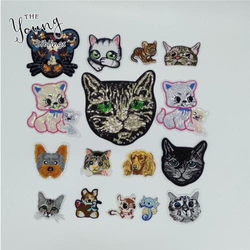 High quality Embroidery Hot melt adhesive patches Clothing Iron on patch Cat Leopard Stickers Animal Badges DIY Sewing Accessory