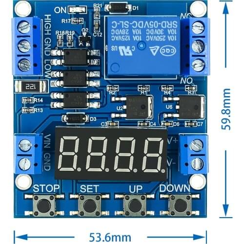 XY-J05 Delay Module Timer delay trigger OFF Voltage upper lower limit detection Cyclic timing counting Battery Charge control