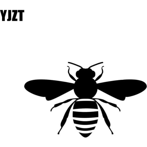 YJZT 16.5CM*10.2CM Honey Bee Decal Vinyl Car Sticker Apiarist Beekeeper Black/Silver C19-0016
