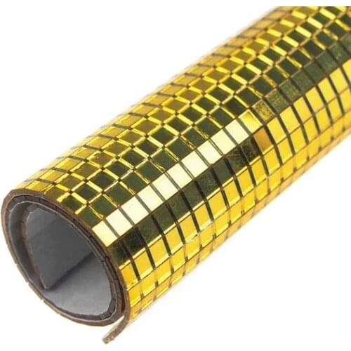 Gold Glass Mirror Mosaic Tile ,Mini Square Glass Mosaic Mirror Sheet Real Glass Self-Adhesive .Gold Glass Crafts