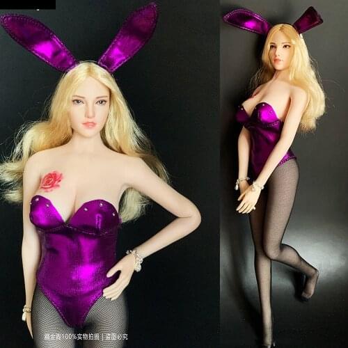 1/6 Soldier Female Suit Second Element Bunny Girl Sexy Uniform Bodysuit Sock Rabbit Ear for 12" Female Action Figure Doll
