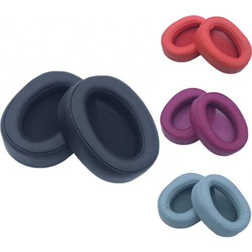 1 Pair Faux Leather Earpad Cushion Replacement Headphone Accessory for Sony MDR-100ABN MDR-100AAP MDR-100A