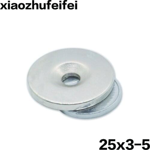 100pcs 25*3-5 N35 Super Strong Round Neodymium Countersunk Ring Magnets 25 x 3 mm Hole: 5mm Rare Earth Wholesale Free Shipping