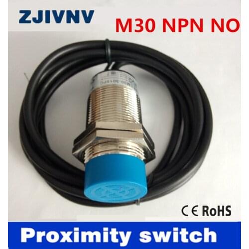 5 PCS cylinder type M30 NPN NO/ normally open DC 6-36V proximity inductive sensor 3 wires proximity switch Distance:15mm