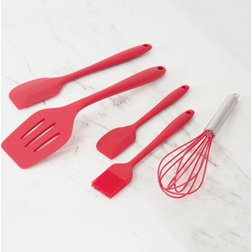 5Pcs/set Modern Kitchen Cooking Tools Food Grade Silicone Egg Beaters Scraper Cookware Non-Stick Spoon Kitchenware Accessories