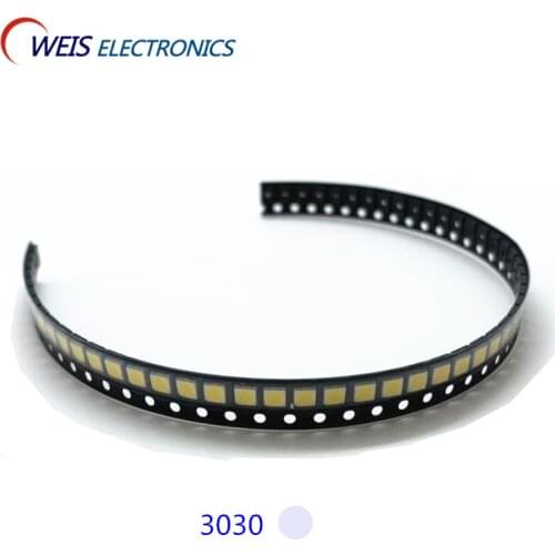 50pcs 3030 true white LED 3.0-3.2V 300mA 6000-6500K SMD LAMPS light beads