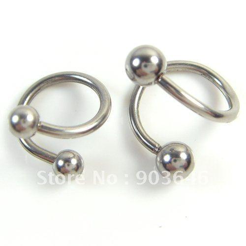 50pcs/LOT Free Shipping Surgical Steel Body Jewelry- Nipple Sprial Earring/ Labret Piercing Rings Bars CBR BCR