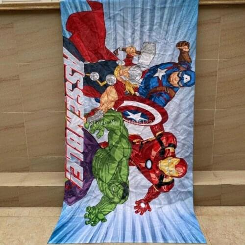 Disney The Avengers Hulk Thor Bath Towel Throws Cotton Home Baby Captain America Iron Man Beach Towel Kids Boys Swimming Towel