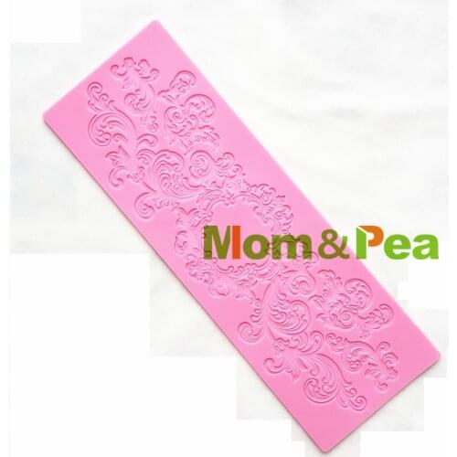 Mom&Pea GX186 Free Shipping Lace Mold Cake Decoration Fondant Cake 3D Mold Food Grade Silicone Mould