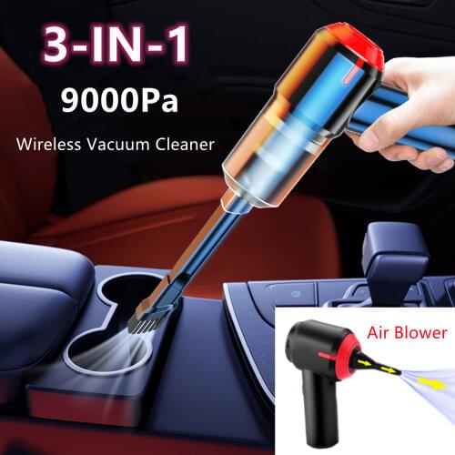 3-in-1 Mini Car Vacuum Cleaner Air Blower Portable Wireless Handheld Auto Vacuum Cleaner for Car Interior Home Computer Cleaning