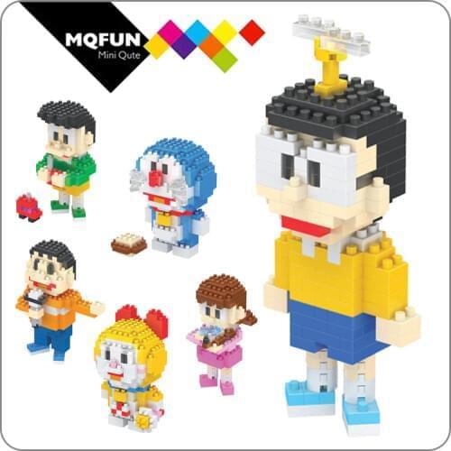 BOYU Anime Japan classic cartoon Doraemon micro Granule building block model Dorami Nobi Nobita and his friends figures brick