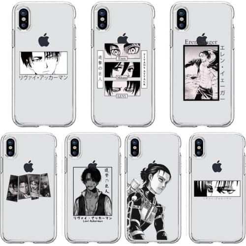 Japan anime attack on Titan Phone Case Transparent soft For iphone 5 5s 5c se 6 6s 7 8 11 12 plus mini x xs xr pro max