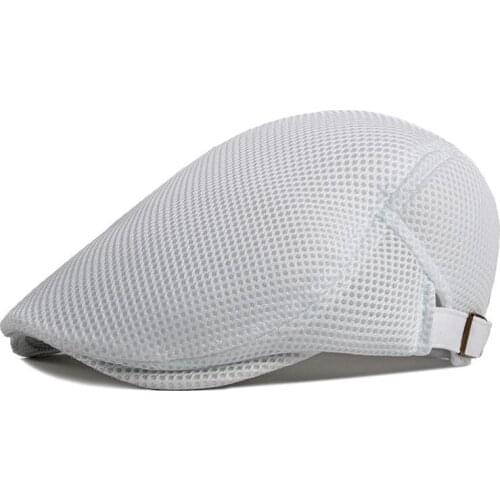 2021 polyester Spring Summer solid color mesh Newsboy Caps Flat Peaked Cap Men and Women Painter Beret Hats 41