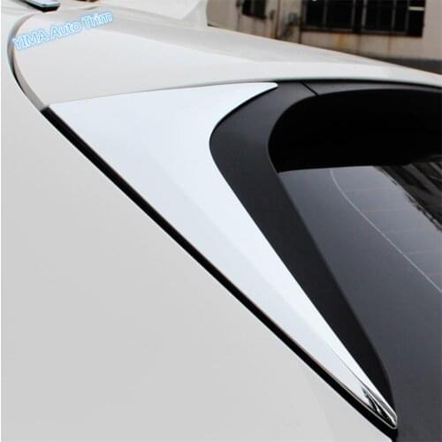 Lapetus Auto Styling Rear Door Window Spoiler Triangle Garnish Bezel Cover Trim Fit For Mazda CX-5 2017 - 2020 Protection Kit