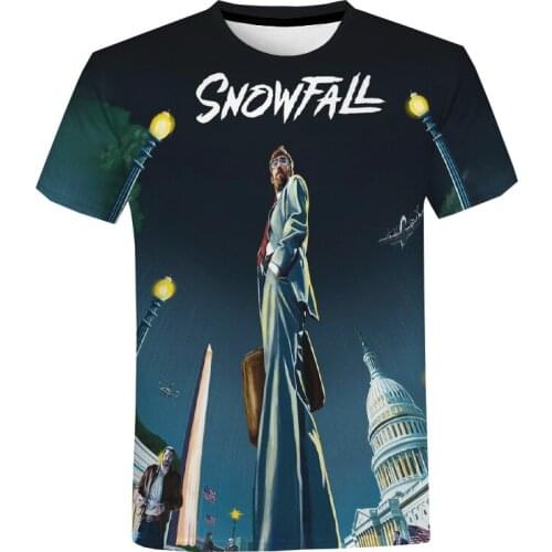 Hot Sale TV Series Snowfall 3D Printed Unisex Popular 4 Season T-shirts O-Neck Rainbow Painting Casual Short Sleeve Oversize
