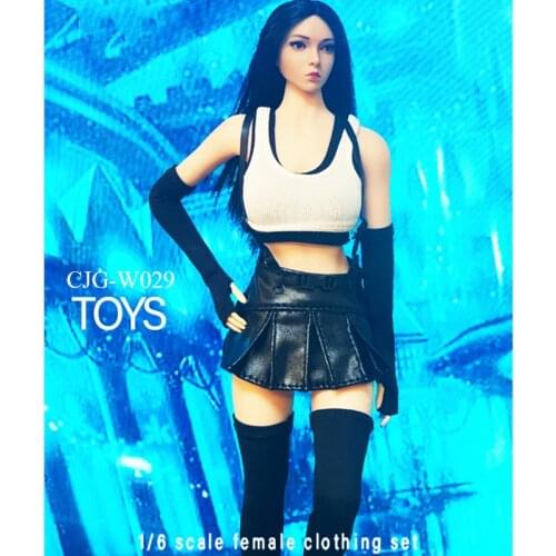 1/6 Scale Female Figure Costume Tifa Clothes Suit Fantasys 7 Kit Fit 12 inches Action Figure Body Dolls Accessories CJG-W029