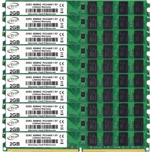 20GB 10PCS DDR2 2GB 667Mhz 800Mhz DIMM RAM PC2 5300 6400 Intel and AMD Desktop Computer memory 240pin memoria ram ddr2 2gb