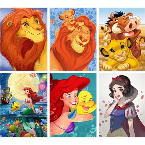 Disney Cartoon Lilo & Stitch Nani Diamond Painting Cross Stitch Animal Round Drill Mosaic Embroidery Childrens Room Decor