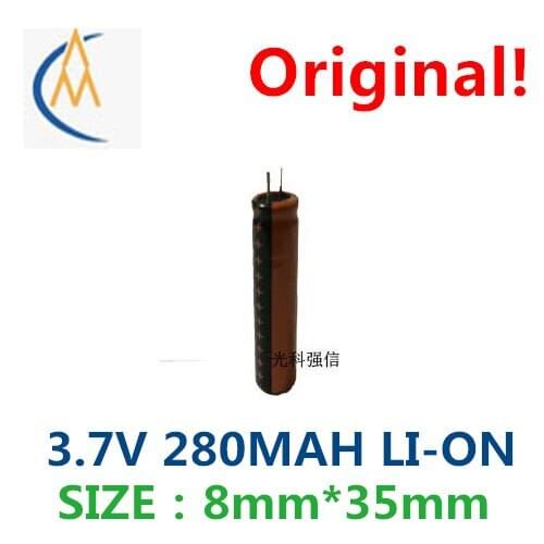 Brand new authentic 80350 3.7 V 280 mah capacitive high capacity of cylindrical li-ion battery rechargeable battery