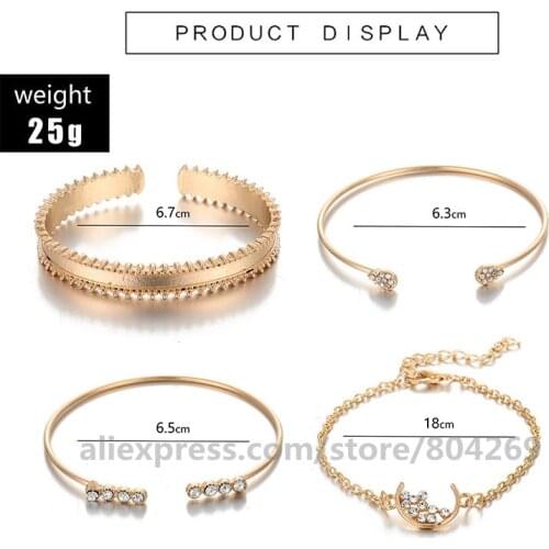 Charming Women Fashion Chain With Drop Moon Open Bracelet Bangles Jewelry Accessories Hot Sales