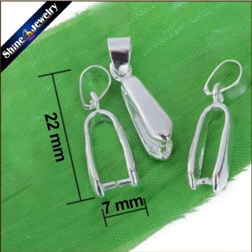 Wholesale 30 PCS/lot 22mm Pinch Clip Bail Charm Jewelry Findings Clasps Hooks For Pendant Necklace DIY Jewelry Making Connectors