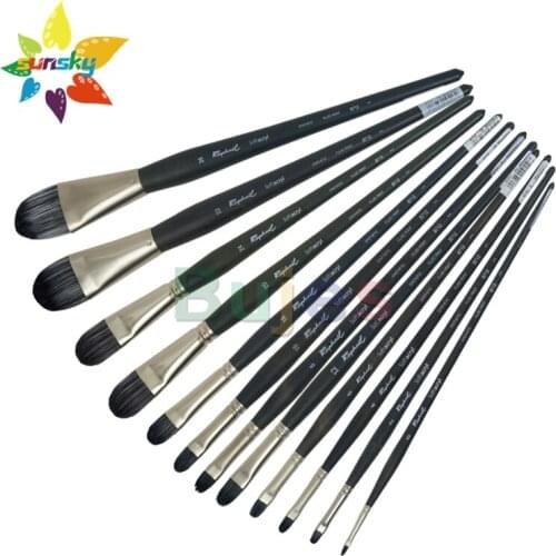 Original France Raphael 8712 Gouache brush Oil brush Soft nylon brush pen Semicircular Hazelnut head Professional Art supplies