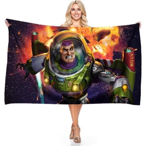 3d Toy Story Pattern Beach Towel Cartoon Digital Printing Microfiber Bath Towel Seaside Vacation Blanket Bathroom Swimming Towel