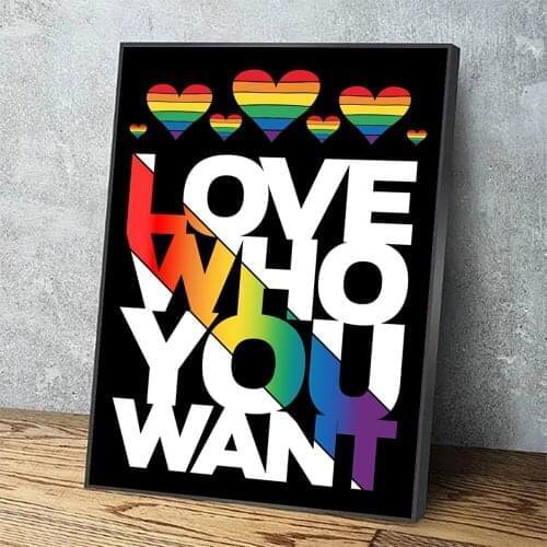 Home Decor Prints Painting HD Colorful Letter Art Love Heart Pictures Wall Art HD Modular Canvas Poster Bedside Background Frame