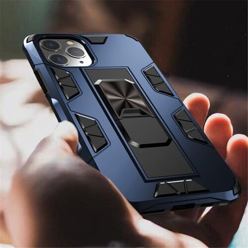 Shockproof Armor Case For iPhone SE 2020 11 Pro 12 Mini 8 7 6S Plus XS Max X XR Matt Magnetic Kickstand Protection Book Cover
