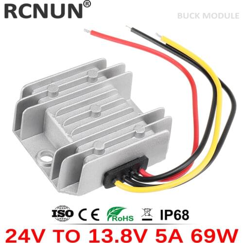 24 Volt Step Down to 13.8 Volt 5Amps DC DC Regulator Converter 24V 13.8V 5A Car Power Converters with CE RoHS RCNUN