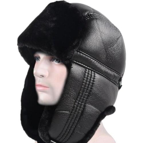 Ear Flap Hats Skin-friendly Breathable Accessory Winter Ear Flap Ski Hat Warm Faux Fur Leather Snow Cap with Ear Flaps