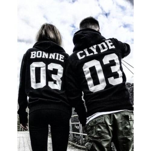 Skuggnas New Arrival Bonnie Clyde 03 Matching Hoodie Couple Sweatershirt Fashion Men And Women Casual Hoody for Spring Drop Ship