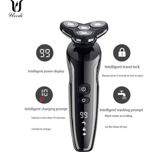 100 - 240V Rechargeable Electric Shaver Triple Floating Heads Trimmer Razor Whole Body Washing 3 Blade