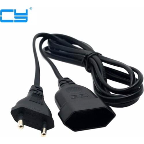 European EU 2 Prong VDE Male to Female Power Extension Cord Cable 1.8m 180cm 6ft for PC Computer PDU UPS